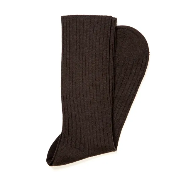 Sozzi Dark Brown Ribbed Stockings