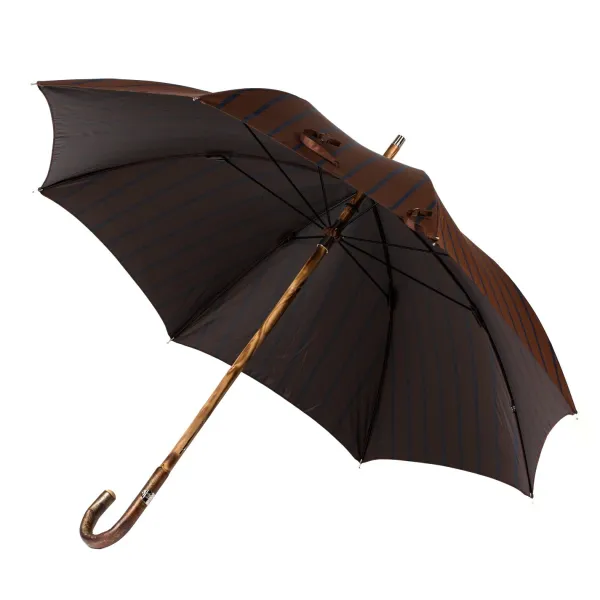 Maglia Dark Brown Striped Stick Umbrella With Handle Made Of Walnut Wood