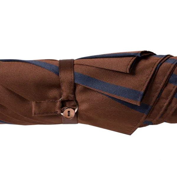 Maglia Dark Brown Striped Stick Umbrella With Handle Made Of Walnut Wood
