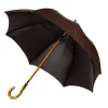 Maglia Dark Brown Striped Umbrella "Traveler" With Bamboo Handle