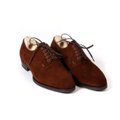 Saint Crispin's Derby "Blucher" Made Of Rust-Colored Suede