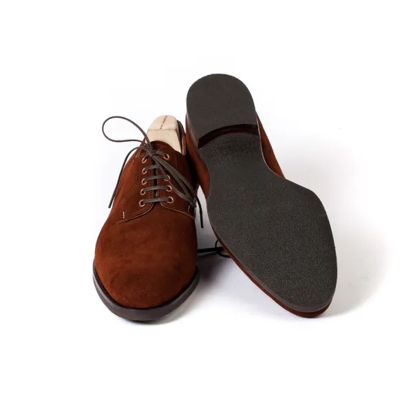 Saint Crispin's Derby "Blucher" Made Of Rust-Colored Suede