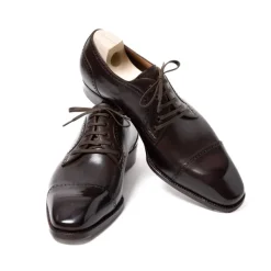 Saint Crispin's Derby "Modern B-Laceup" Made Of Dark Brown Calf Leather - En