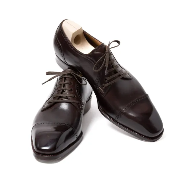Saint Crispin's Derby "Modern B-Laceup" Made Of Dark Brown Calf Leather - En