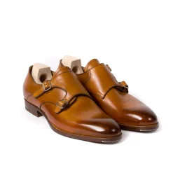 Saint Crispin's Double Monk In Light Brown Calfskin - Purely Handcrafted