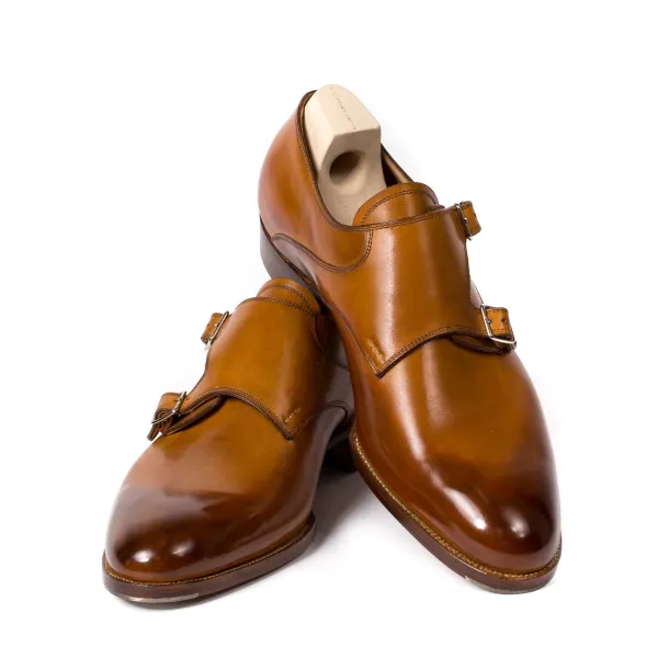 Saint Crispin's Double Monk In Light Brown Calfskin - Purely Handcrafted