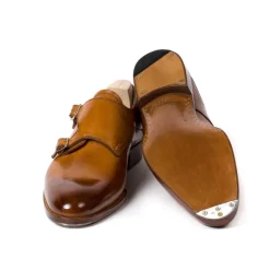 Saint Crispin's Double Monk In Light Brown Calfskin - Purely Handcrafted