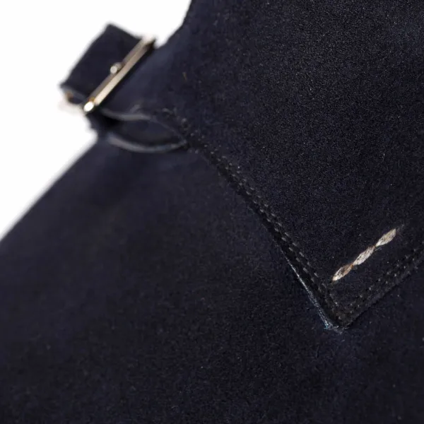 Saint Crispin's Double Monk Made Of Dark Brown Suede - Purely Handcrafted