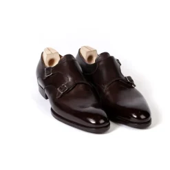 Saint Crispin's Double Monk Made Of Dark Brown Calfskin - Hand-Colored