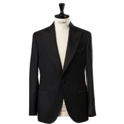 De Petrillo English Wool Blend Tuxedo "Mixed Barathea" - Handmade