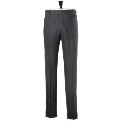 Rota Sartorial Exclusive For Michael Jondral: Grey Flannel Pants In Pure Wool - Rota
