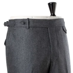 Rota Sartorial Exclusive For Michael Jondral: Grey Flannel Pants In Pure Wool - Rota