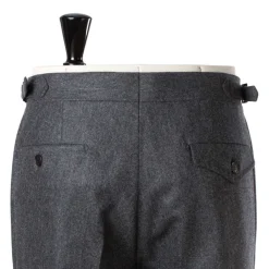 Rota Sartorial Exclusive For Michael Jondral: Grey Flannel Pants In Pure Wool - Rota