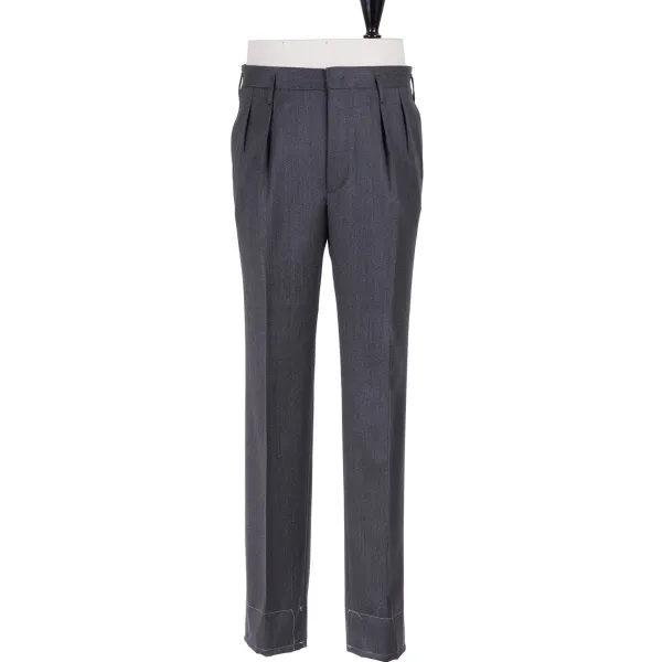 Rota Sartorial Exclusive For Michael Jondral: Grey Trousers "Hollywood" With Two Plea