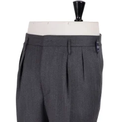 Rota Sartorial Exclusive For Michael Jondral: Grey Trousers "Hollywood" With Two Plea