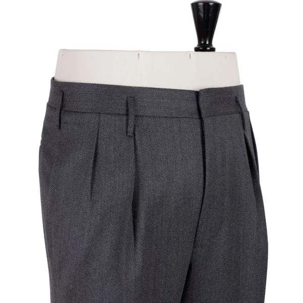 Rota Sartorial Exclusive For Michael Jondral: Grey Trousers "Hollywood" With Two Plea