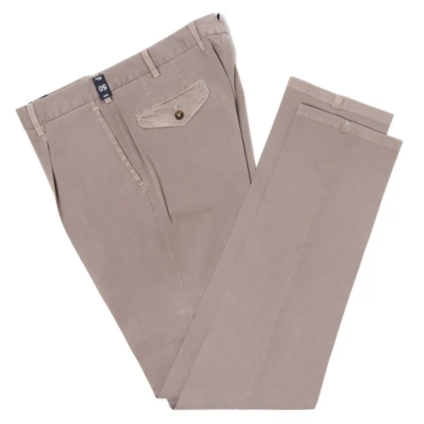 Rota Sport Exclusive For Michael Jondral: Greige Pants "Soft-Chino" In A Cotton M