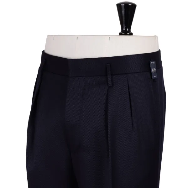 Rota Sartorial Exclusive For Michael Jondral: Dark Blue Trousers "Hollywood" With Two