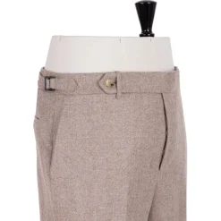 Rota Sartorial Exclusive To Michael Jondral: Sand Brown Pants In A Wool Flannel - Rot