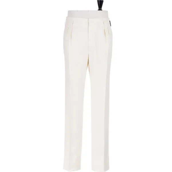 Rota Sartorial Exclusive To Michael Jondral: Ivory Trousers "Hollywood" With Two Plea