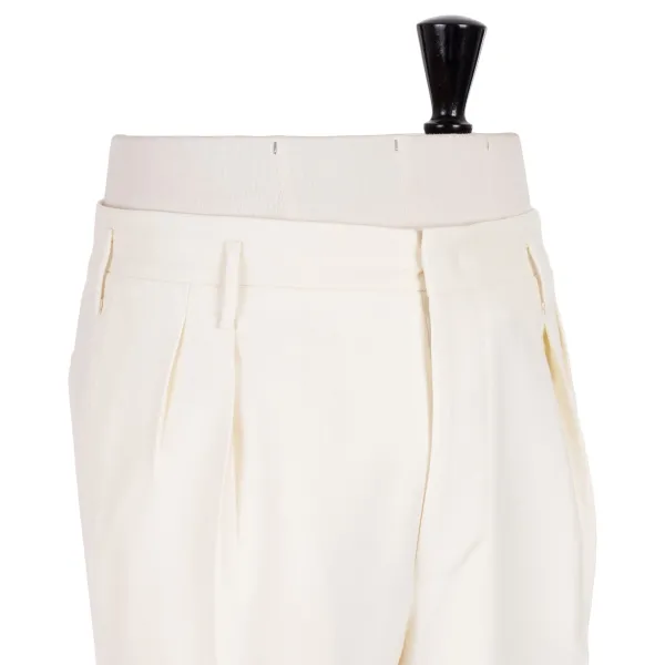 Rota Sartorial Exclusive To Michael Jondral: Ivory Trousers "Hollywood" With Two Plea