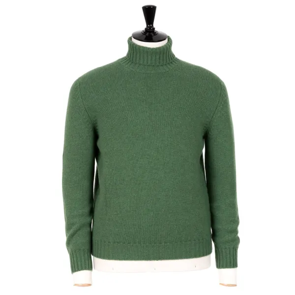 Fedeli Exclusive To Michael Jondral: Green Scottish 4-Ply Cashmere Turtleneck