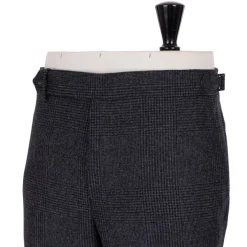 Rota Sartorial Exclusive To Michael Jondral: Grey Plaid Flannel Pants "Galles" In Pur