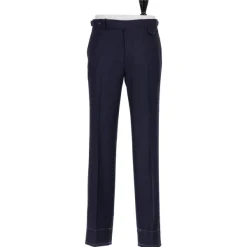 Rota Sartorial Exclusive To Michael Jondral: Blue Pure Wool Flannel Pants - Rota Sart
