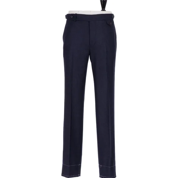 Rota Sartorial Exclusive To Michael Jondral: Blue Pure Wool Flannel Pants - Rota Sart