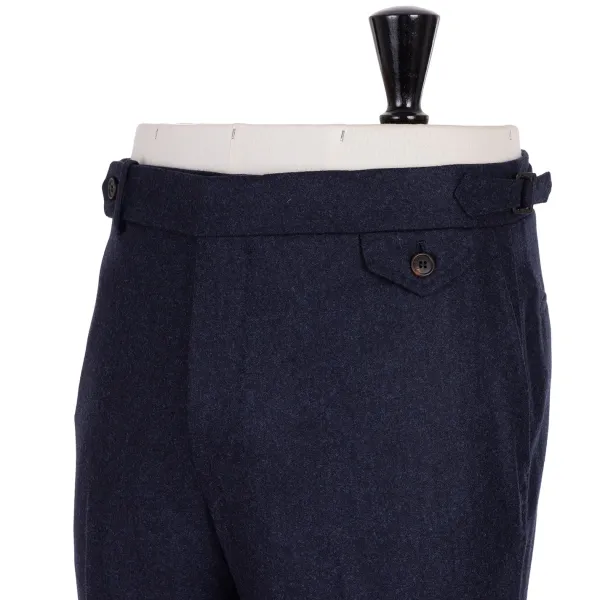 Rota Sartorial Exclusive To Michael Jondral: Blue Pure Wool Flannel Pants - Rota Sart