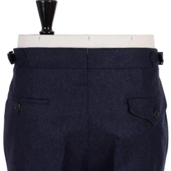 Rota Sartorial Exclusive To Michael Jondral: Blue Pure Wool Flannel Pants - Rota Sart