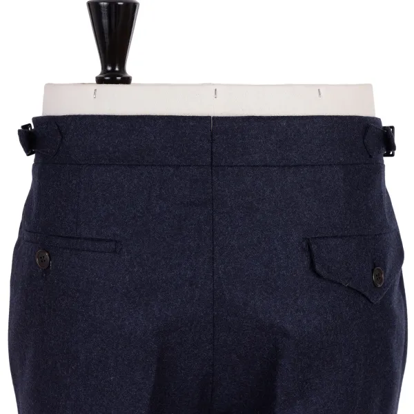 Rota Sartorial Exclusive To Michael Jondral: Blue Pure Wool Flannel Pants - Rota Sart