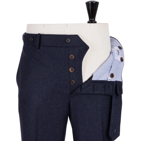 Rota Sartorial Exclusive To Michael Jondral: Blue Pure Wool Flannel Pants - Rota Sart