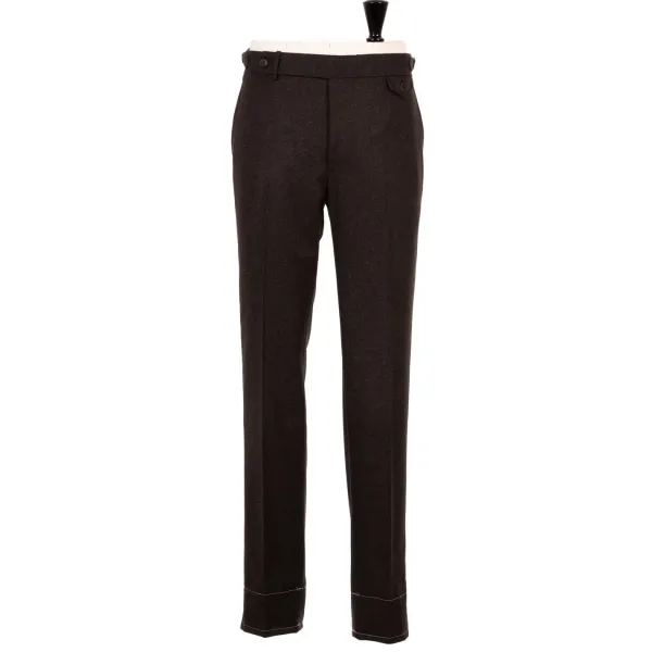 Rota Sartorial Exclusively For Michael Jondral: Brown Flannel Pants Made Of Pure Wool