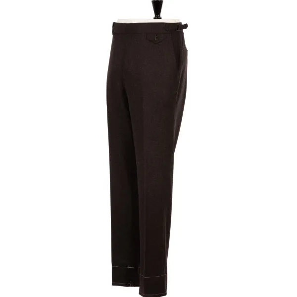 Rota Sartorial Exclusively For Michael Jondral: Brown Flannel Pants Made Of Pure Wool