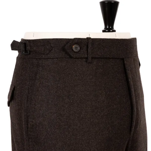 Rota Sartorial Exclusively For Michael Jondral: Brown Flannel Pants Made Of Pure Wool