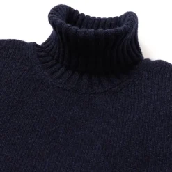 Fedeli Exclusively For Michael Jondral: Dark Blue Turtleneck Sweater Made Of