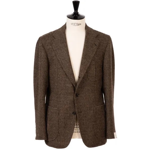 Orazio Luciano Exclusively For Michael Jondral: Brown Jacket "Diamond Tweed" Made Of