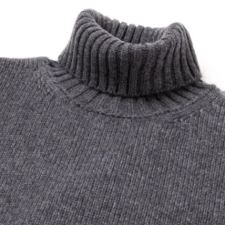 Fedeli Exclusively For Michael Jondral: Flannel Gray Turtleneck Sweater Made