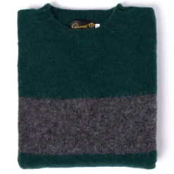 Glenugie Exclusive X Mj: Pure Wool Sweater "College Stripe Jumper" - C