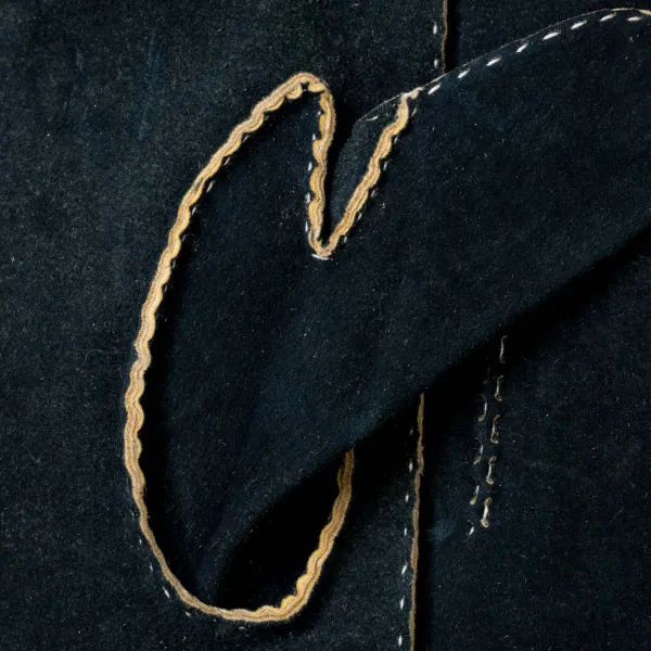 Thomas Riemer Wien Gloves "Offizier" Made Of Blue Deerskin