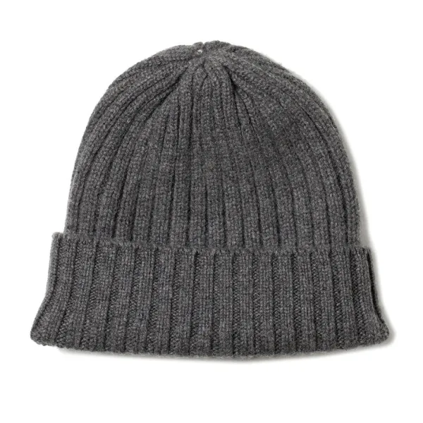 Fedeli Gray Knitted Cap Made Of Cashmere