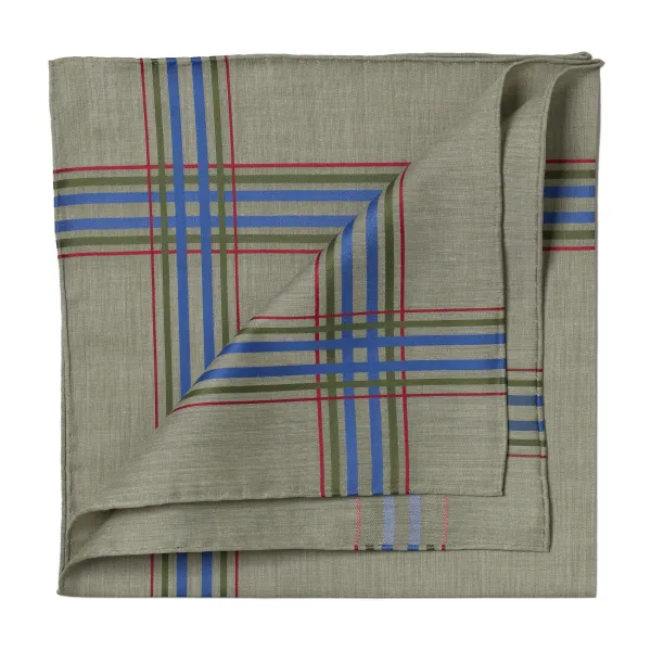 Simonnot-Godard Green Patterned Cotton Handkerchief