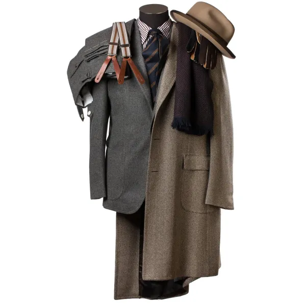 Cesare Attolini Grey Suit "Flanella Pipi" Made Of English Wool By Fox Brother'S - Pure