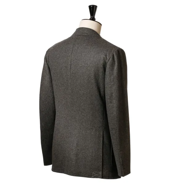 Cesare Attolini Grey Suit "Flanella Pipi" Made Of English Wool By Fox Brother'S - Pure