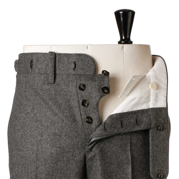 Cesare Attolini Grey Suit "Flanella Pipi" Made Of English Wool By Fox Brother'S - Pure