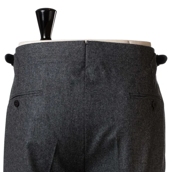 Cesare Attolini Grey Trousers "Fox Flannel" Made Of English Wool - Purely Handcraft