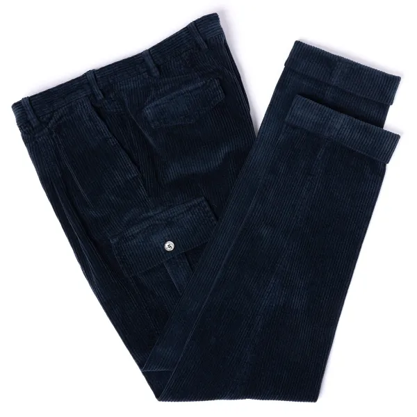 I Capresi X Mj: Cargo Pant "Vesuvio" In Washed Cotton Corduroy