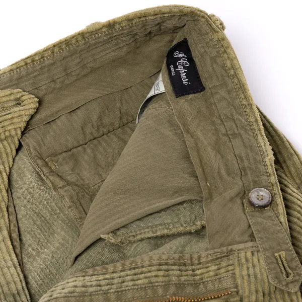 I Capresi X Mj: Cargo Pant "Vesuvio" In Washed Cotton Corduroy