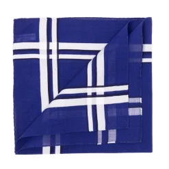 Simonnot-Godard Ink Blue Handkerchief "Picasso" Made Of Pure Cotton
